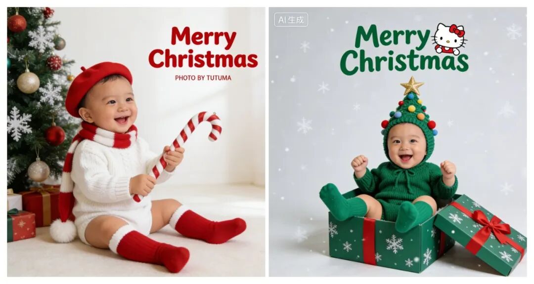 【豆包AI】一键生成全家圣诞写真（附提示词）