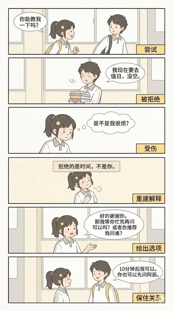 孩子卡住时，第一反应为什么不是请教？9张漫画，把“开口求助”教成一项能力