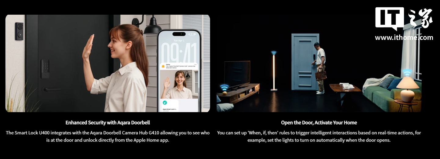 Aqara 绿米推出 U400 智能锁：自带 UWB 超宽带，可实现无感解锁