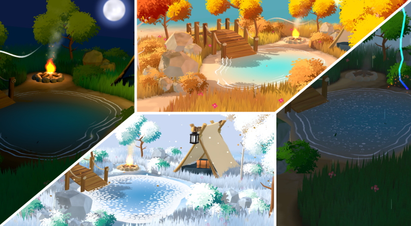 Threejs展示多个季节变化的3D场景，非常酷，有源码