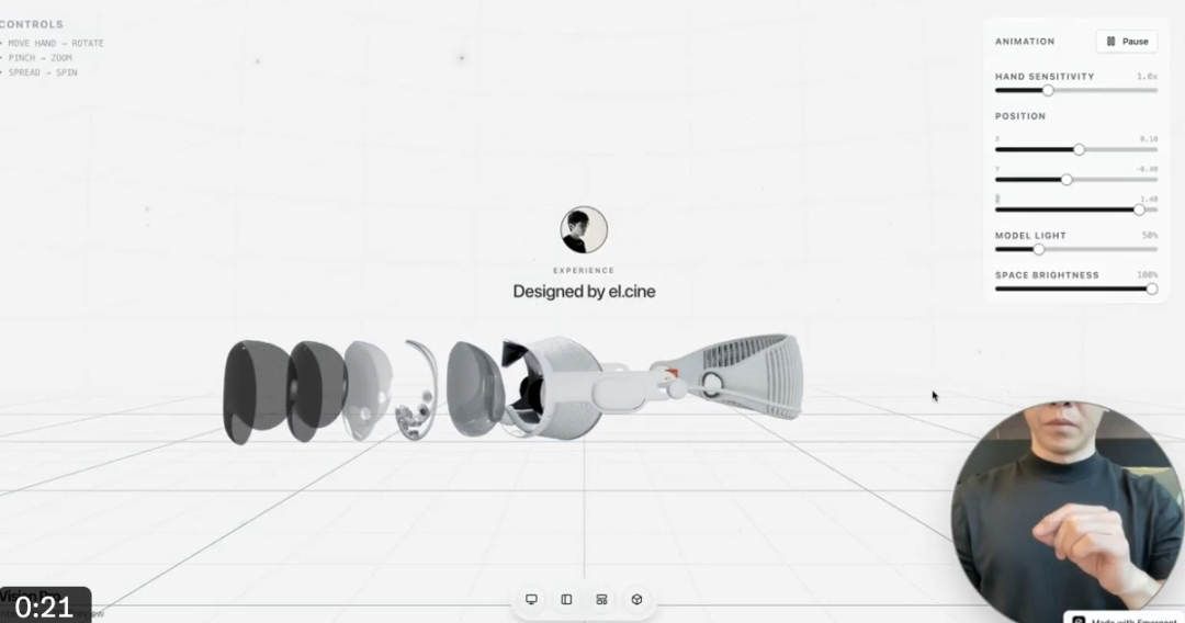 Threejs+Mediapipe控制的3D模型支持动态模糊效果，效果继续升级！