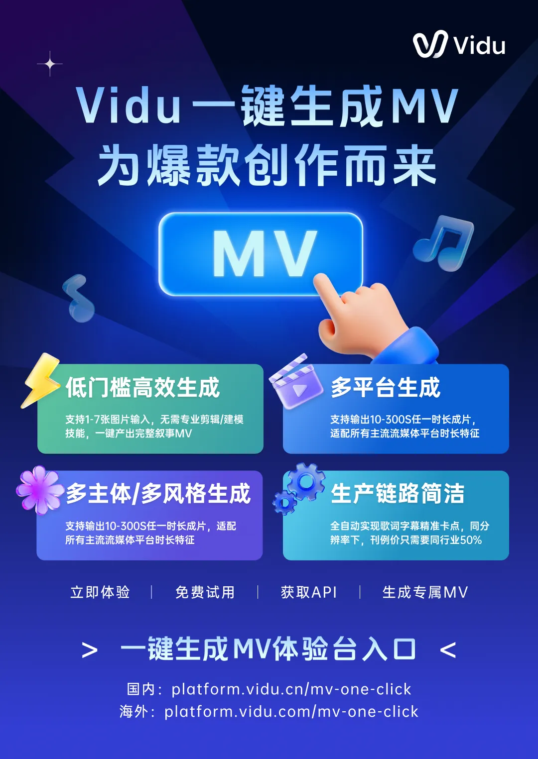 Vidu 上线 AI 一键生成 MV 功能：只需提供音乐 + 参考图 + 指令，其余交给“虚拟制片厂”