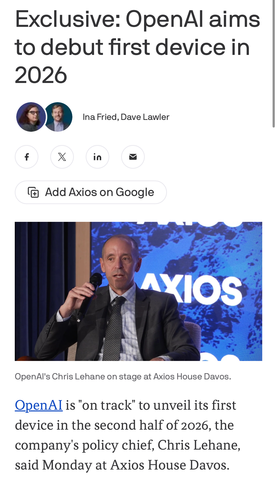 OpenAI 计划于今年下半年推出首款硬件设备