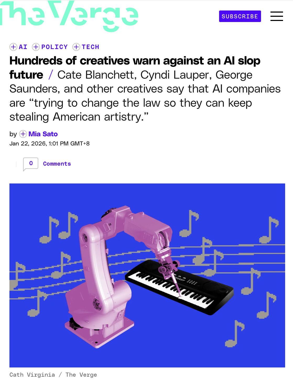 美国近 800 名创意人士联名呼吁：我们不要充斥“AI 垃圾”的未来