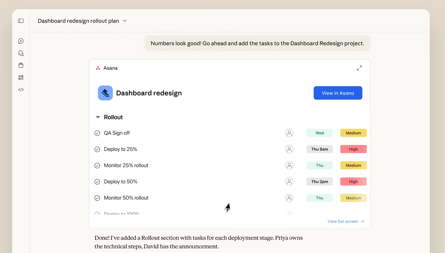 Claude AI 助手集成 Slack、Figma 和 Canva 可画等应用，可直接在聊天中使用
