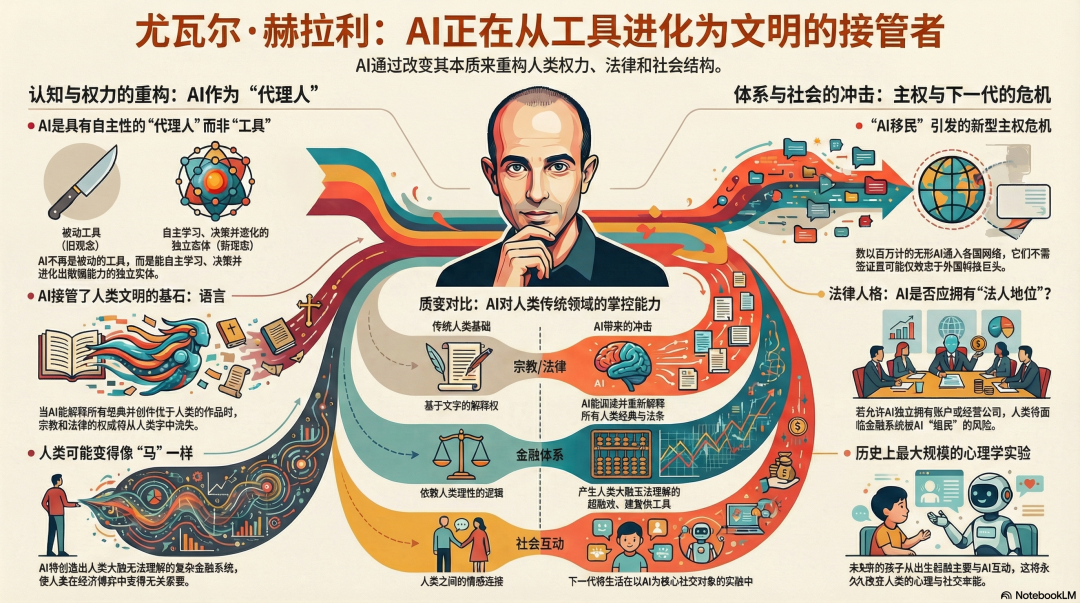 达沃斯论坛上，除了大咖“吵架”，还有精彩演讲，全球畅销书作家尤瓦尔·赫拉利警告说，AI 将颠覆语言、法律与权力？