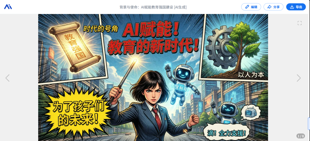 使用秘塔Ai生成多格动画风格PPT