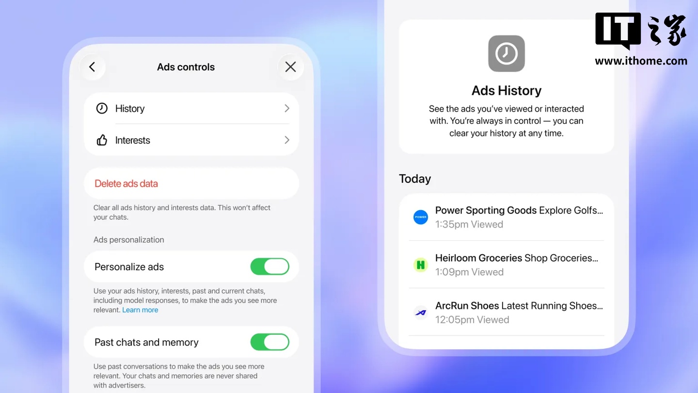 OpenAI 面向美国免费及 Go 订阅用户测试广告功能