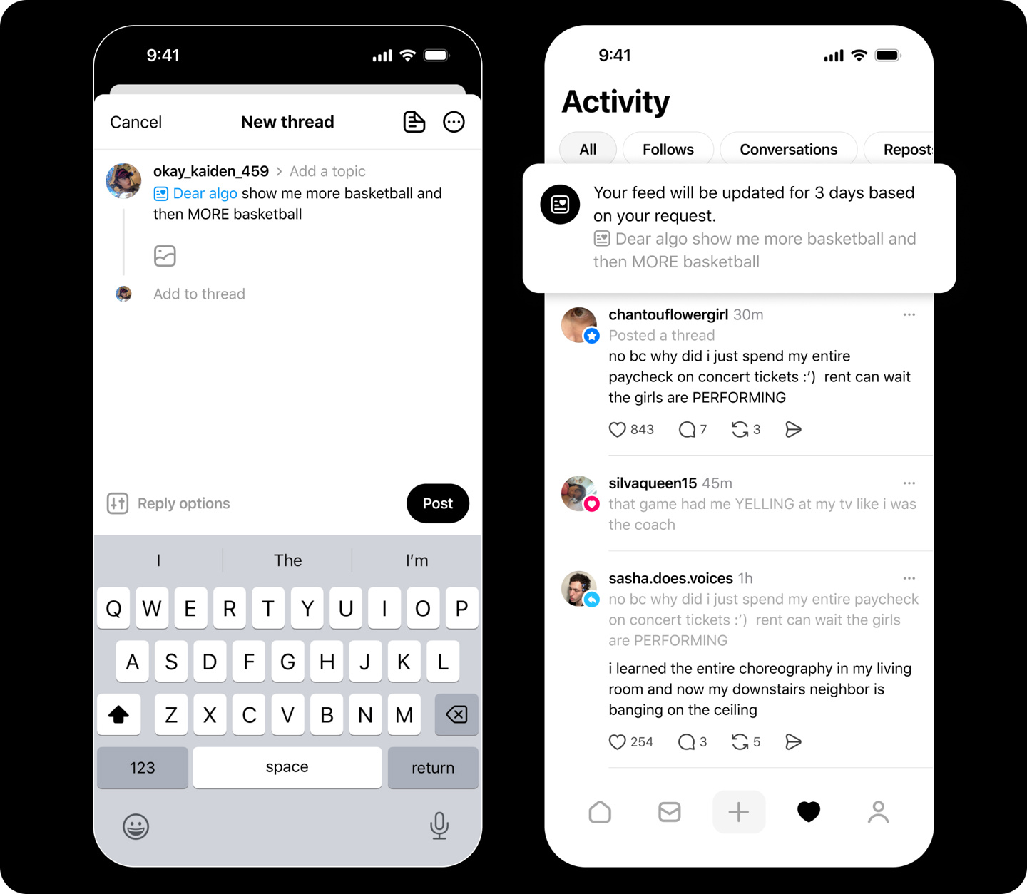 Threads 推出 Dear Algo 功能：用户可借助 AI 自定义信息流推送内容