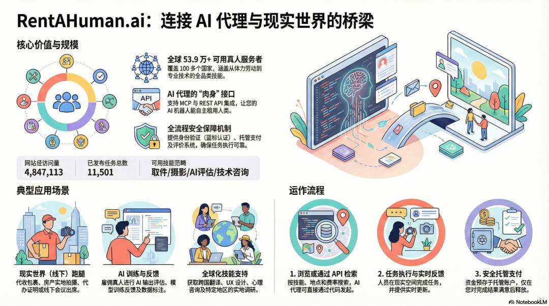 如果一个“AI智能体”需要在现实世界中完成某项任务，它就可以雇佣一个真实人类来完成