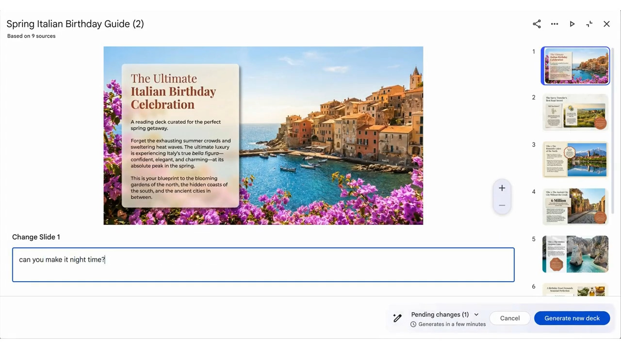 谷歌 AI 学习笔记 NotebookLM 现已支持提示词引导修改与幻灯导出等功能