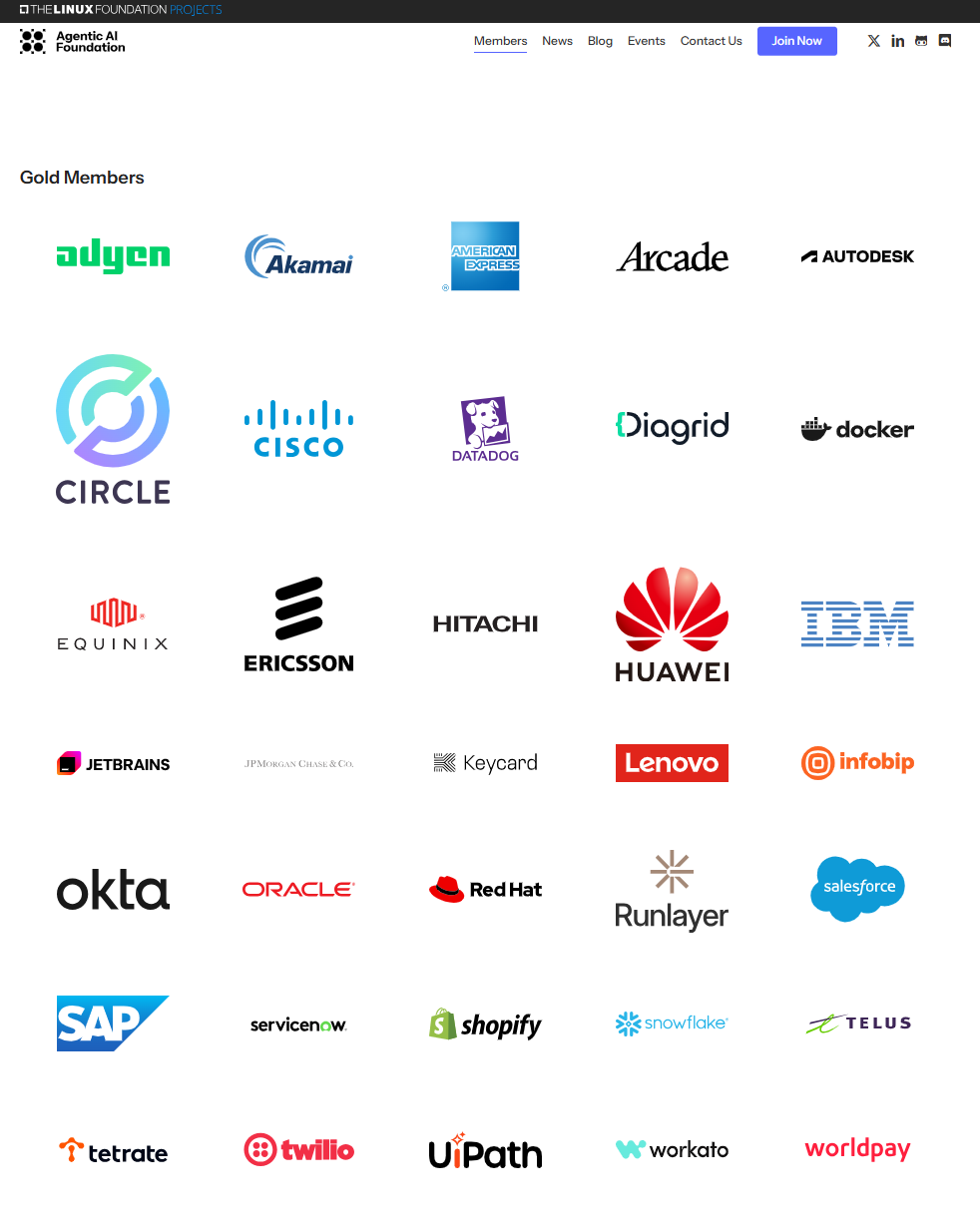 华为加入 Agentic AI 基金会成为金牌会员，推动智能体 AI 系统开放互操作