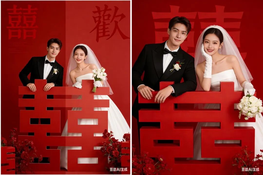 【豆包AI】一键生成新人婚纱照（附8套婚纱风格提示词）