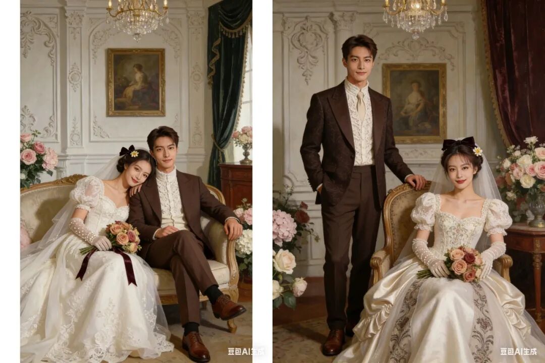 【豆包AI】一键生成新人婚纱照（附8套婚纱风格提示词）