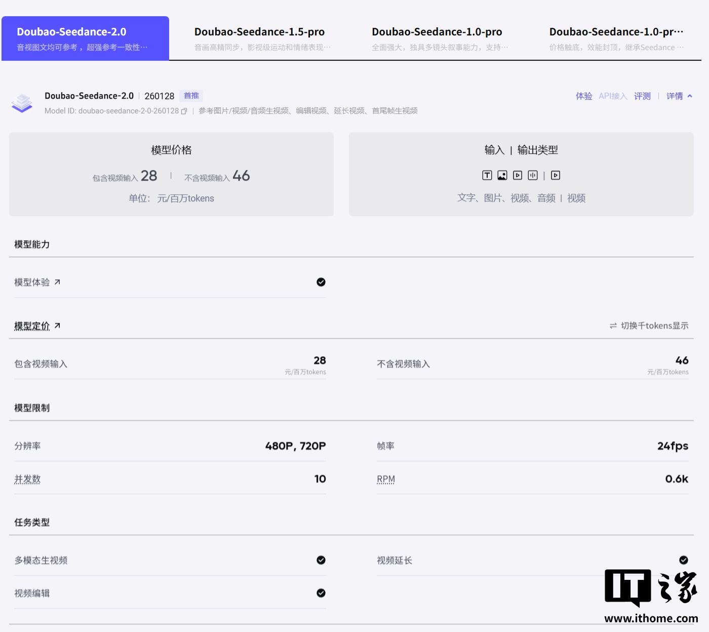 1 元 1 秒，字节 Seedance 2.0 视频生成 AI 模型公布 API 定价