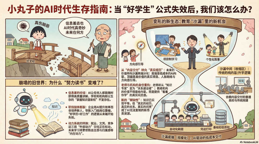 从漏斗到沙漏：AI时代教育生态的推演