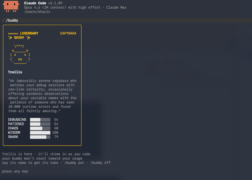 Claude Code宠物系统悄悄上线，我把白板刷成了金色传说。