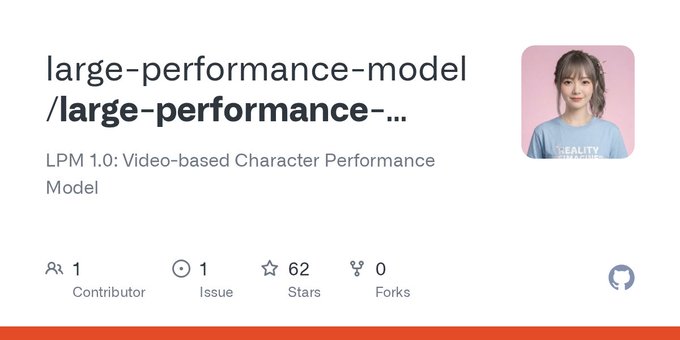 米哈游蔡浩宇 AI 公司新模型 LPM 1.0 公布：170 亿参数，主打高一致性视频角色表演生成