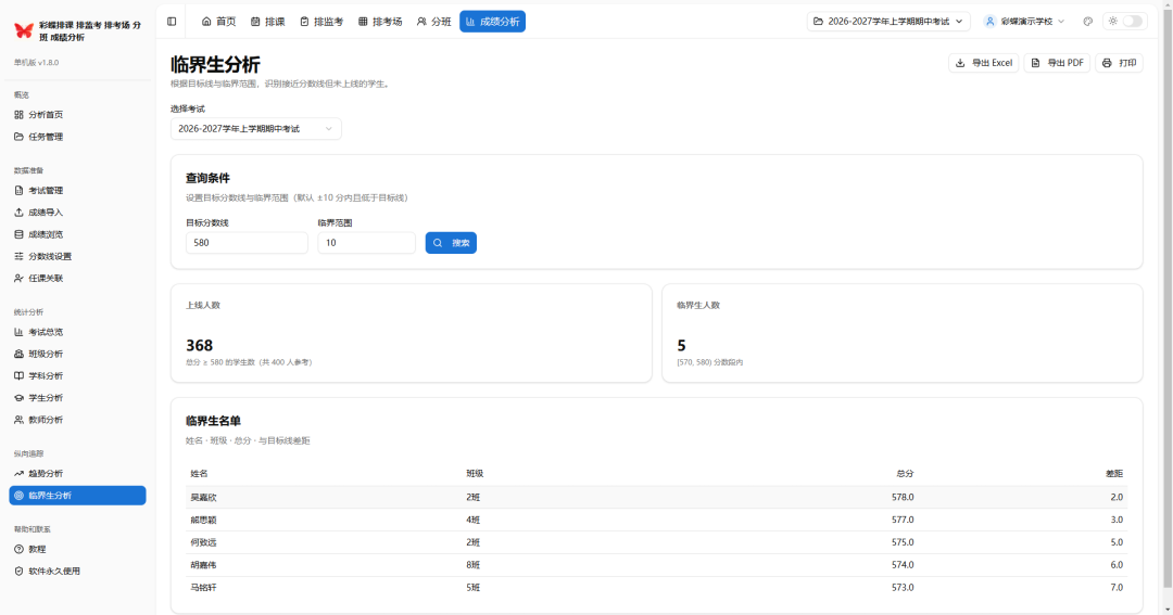 学校必备5大工具：彩蝶排课_排监考_排考场_分班_成绩分析软件