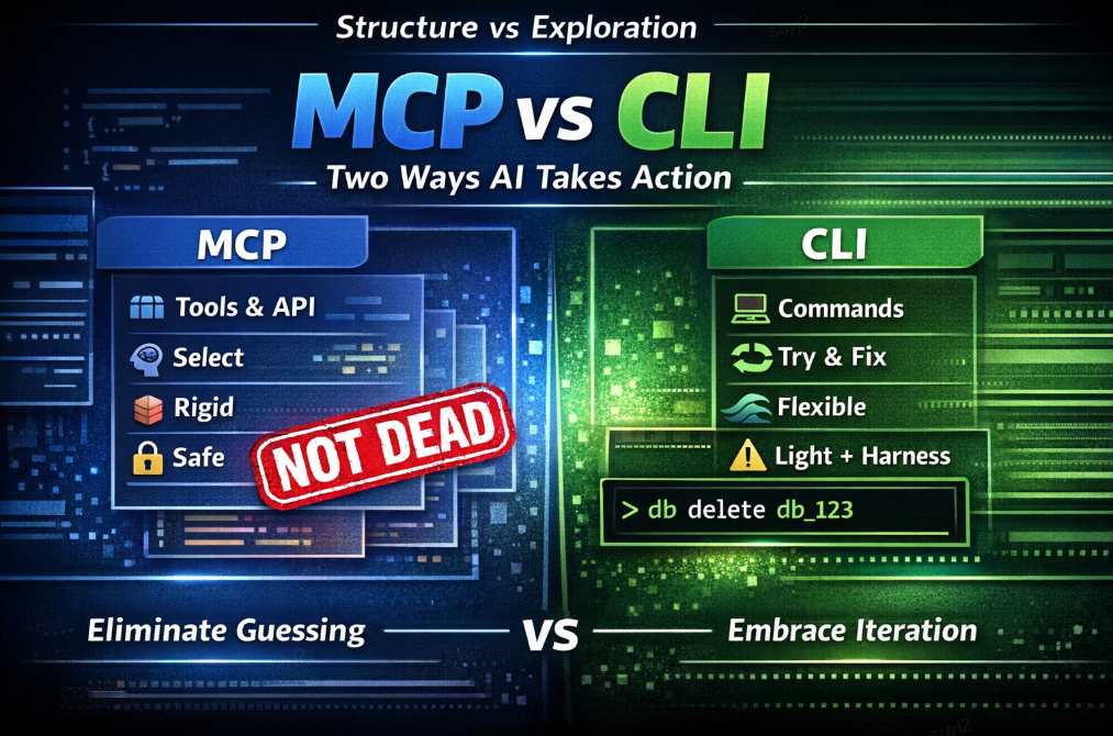 MCP vs CLI：AI落地的2条核心路径，云端与客户端都在用，差别太大了！