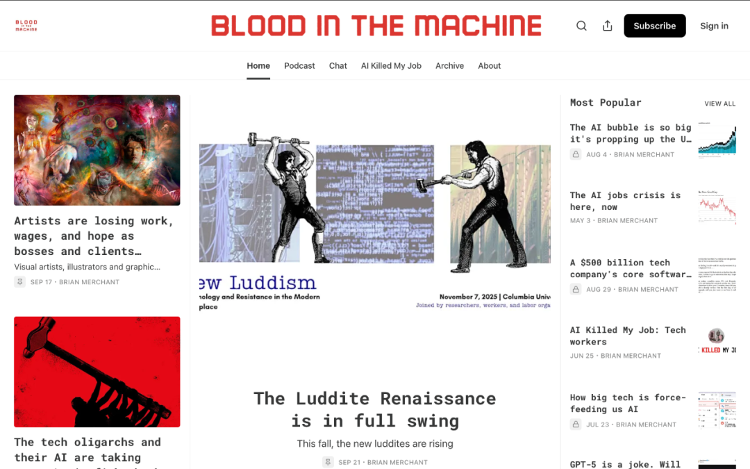 机器中的鲜血，以及卢德运动反抗大科技巨头的故事警告我们，人工智能或许正在重演历史