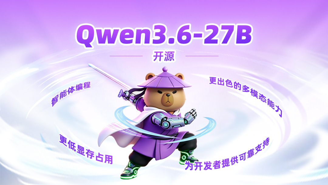 通义千问 Qwen3.6-27B 宣布开源：270 亿参数稠密模型，编程能力超越 15 倍规模 MoE 模型