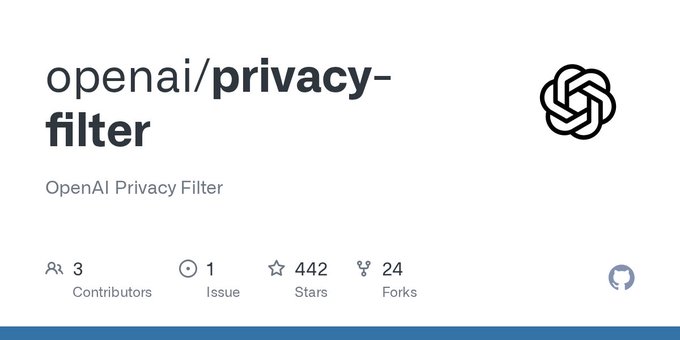 OpenAI 发布 Privacy Filter：1.5B 参数 PII 脱敏模型，Apache 2.0 开源上线
