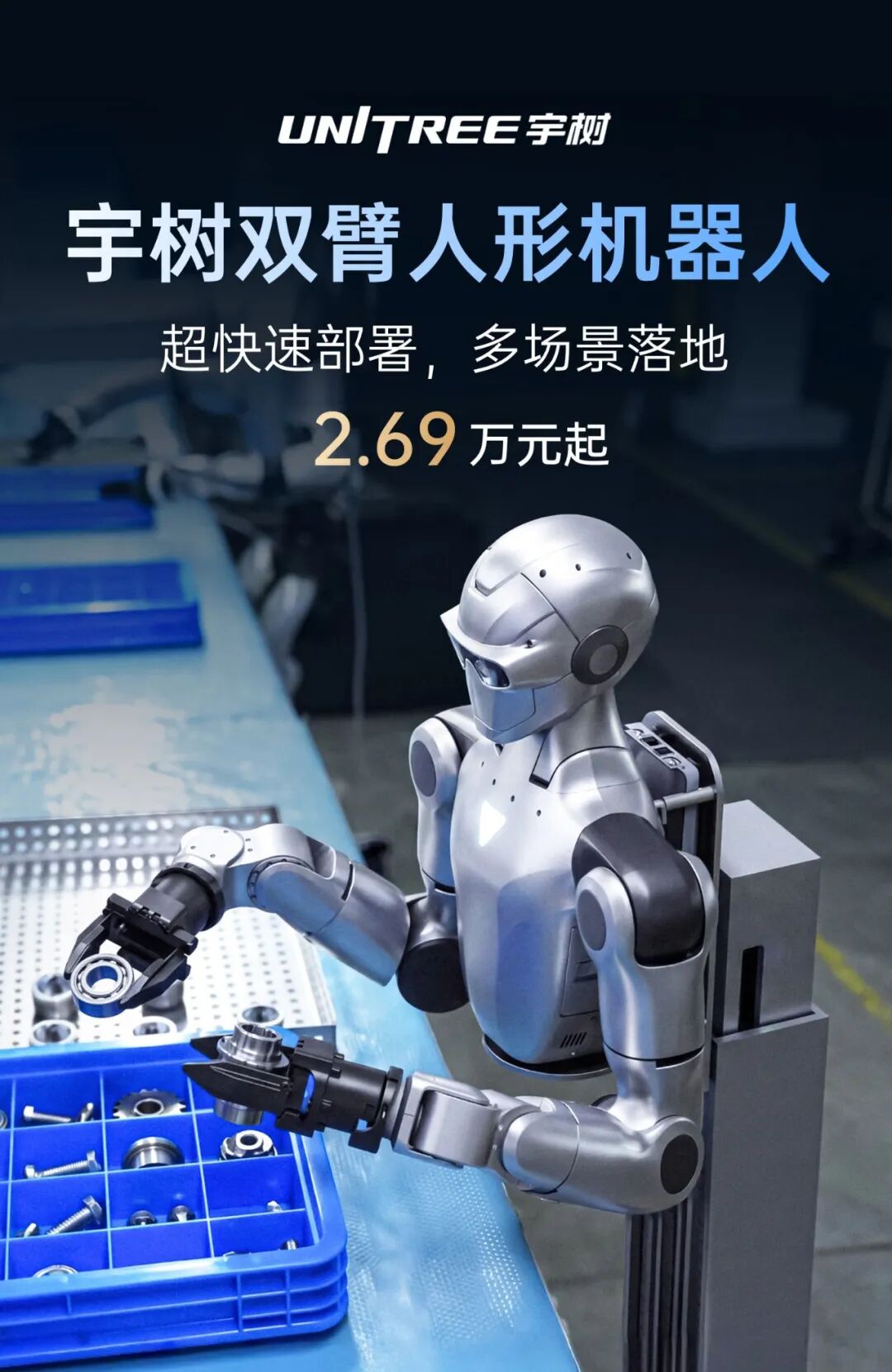 2.69 万元起，宇树双臂人形机器人发布