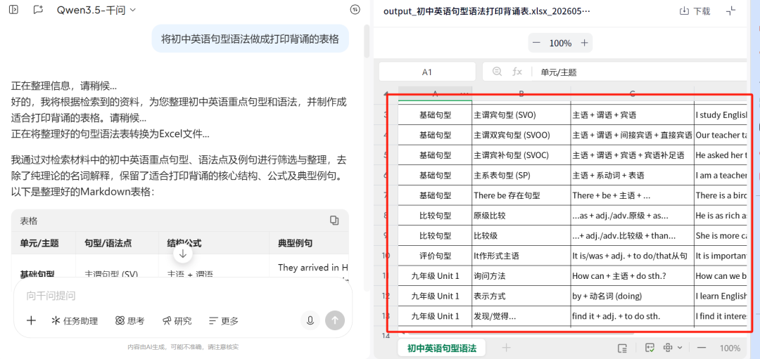 一句话生成表格？千问这个隐藏功能，让效率直接拉满！