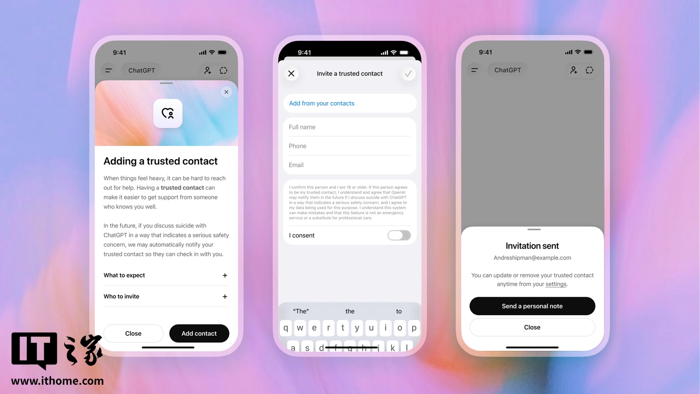 OpenAI 为 ChatGPT 推出“可信联系人”，应对 AI 对话中的自残风险