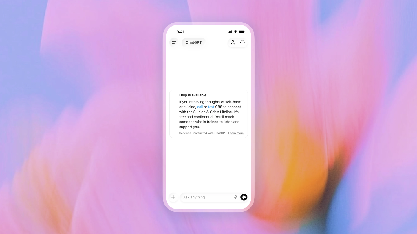 OpenAI 为 ChatGPT 推出“可信联系人”，应对 AI 对话中的自残风险