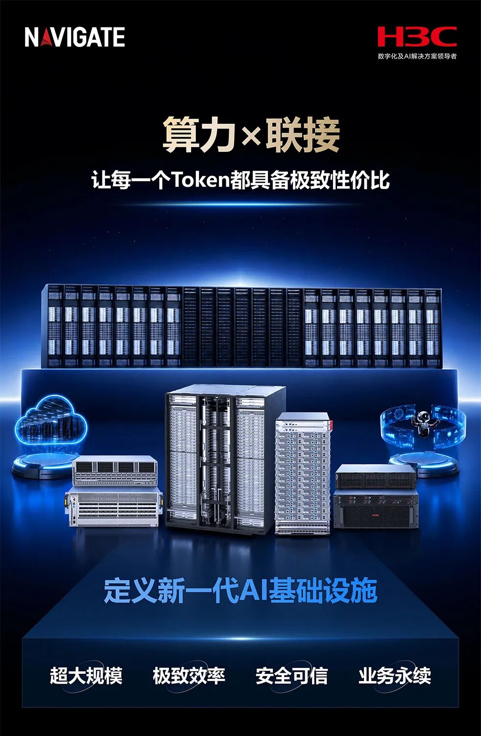 新华三发布面向万亿级大模型的全系列超节点 UniPoD S80000
