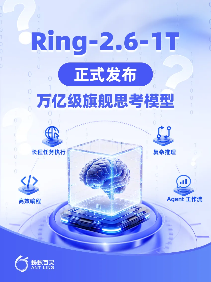 蚂蚁集团百灵发布万亿级旗舰思考模型 Ring-2.6-1T：限时一周免费体验，引入 Reasoning Effort 机制