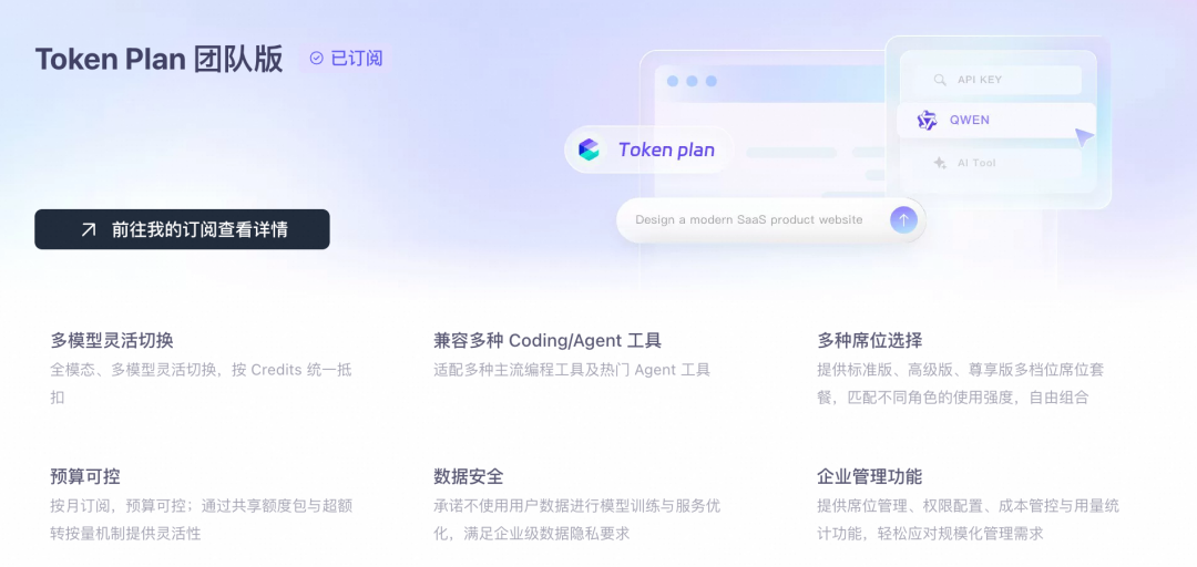 阿里云上线团队版 Token Plan，支持多坐席分配和管理