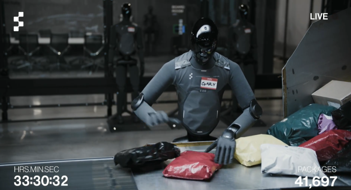 人类大替代？Figure AI 人形机器人直播分拣快递：工作 33 小时处理超 4 万个包裹，但还有瑕疵