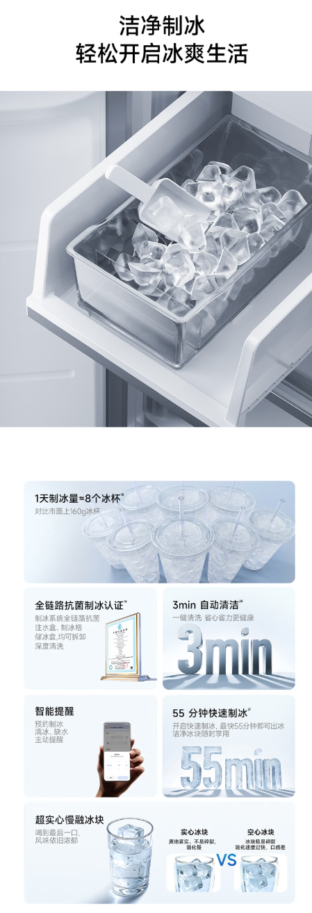 预售价 4199 元，小米米家冰箱新一代 Pro 十字 508L 自动制冰上架
