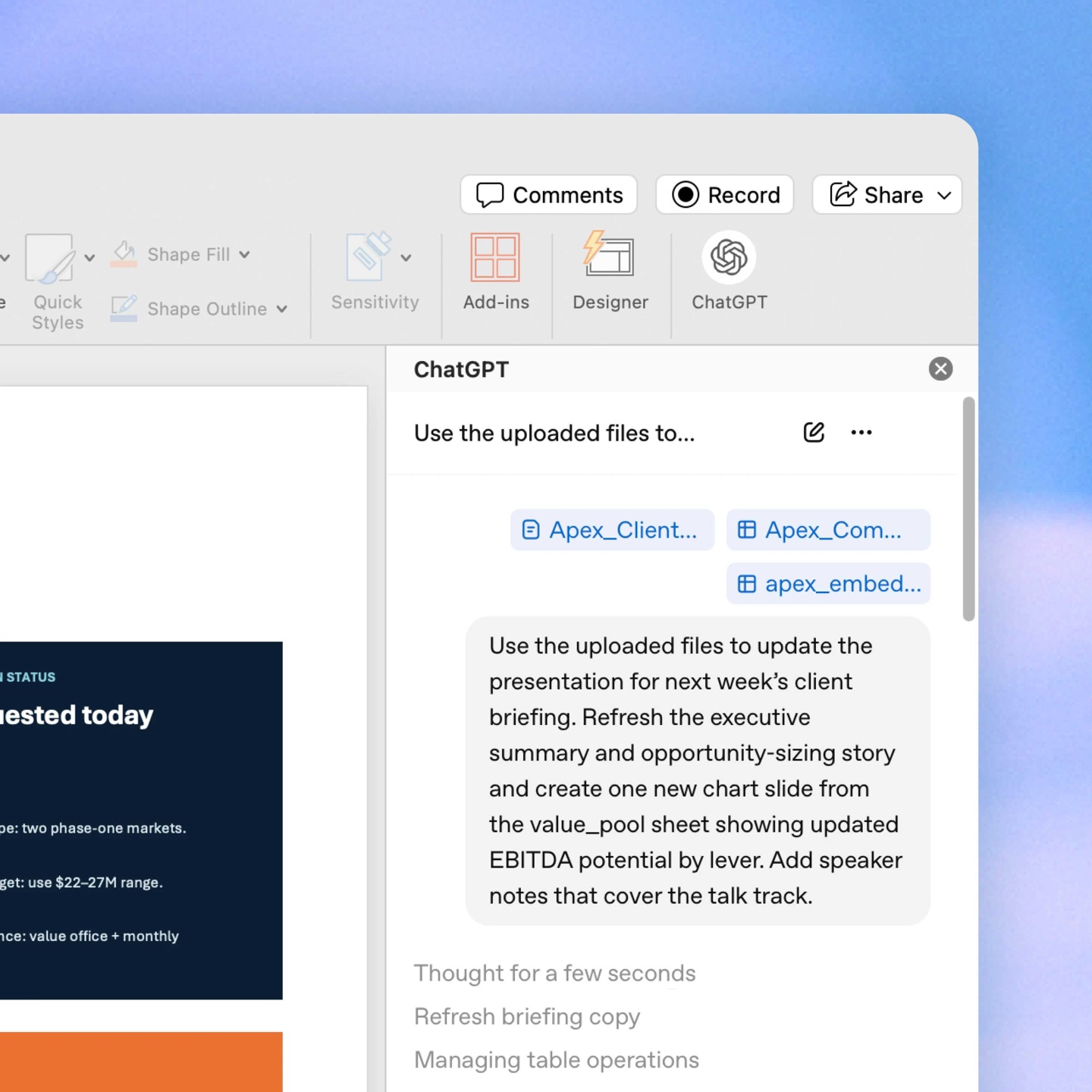OpenAI 推 Beta 版 ChatGPT for PowerPoint，可生成 / 编辑 / 完善幻灯片