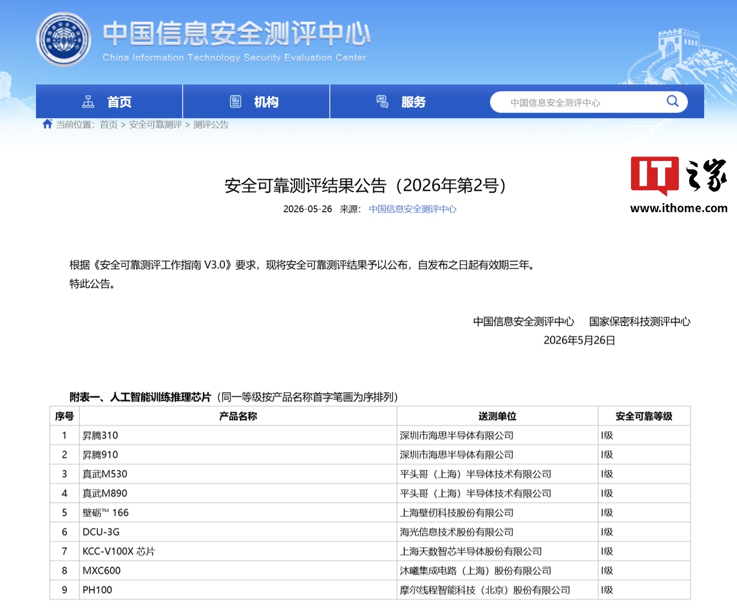 首个被纳入的 AI 训练推理芯片，摩尔线程 MTT S5000（PH100 芯片）通过国家《安全可靠测评》