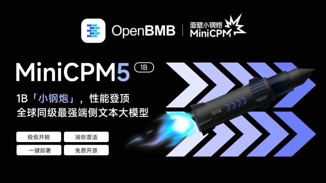 面壁智能开源 MiniCPM5-1B：在 AA-Index 上超越所有 2B 参数以下模型，能跑在手机、浏览器上