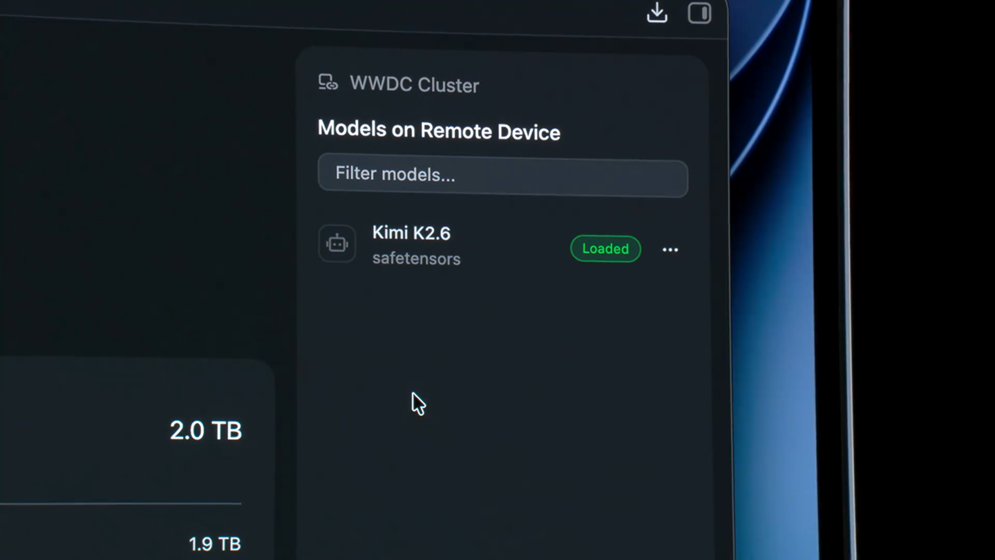 WWDC26 苹果 AI 特别讲座重头戏：4 台 Mac Studio 本地运行 Kimi K2.6 模型