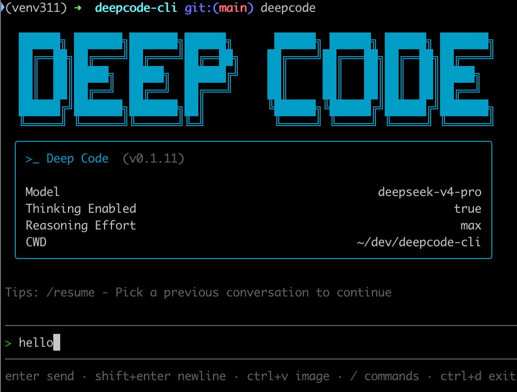 Deep Code 开源 AI 编程助手上线，专为 DeepSeek-V4 模型适配