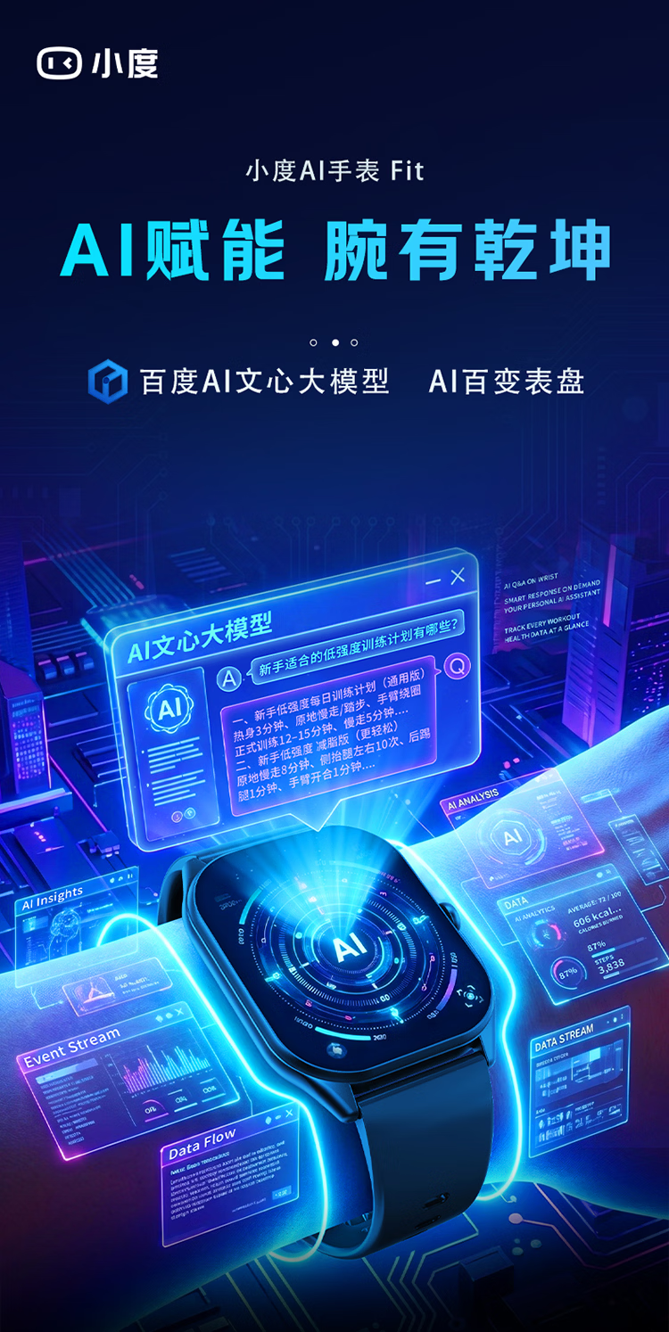 小度 AI 手表 Fit 开售：搭载百度文心大模型，国补价 159.8 元
